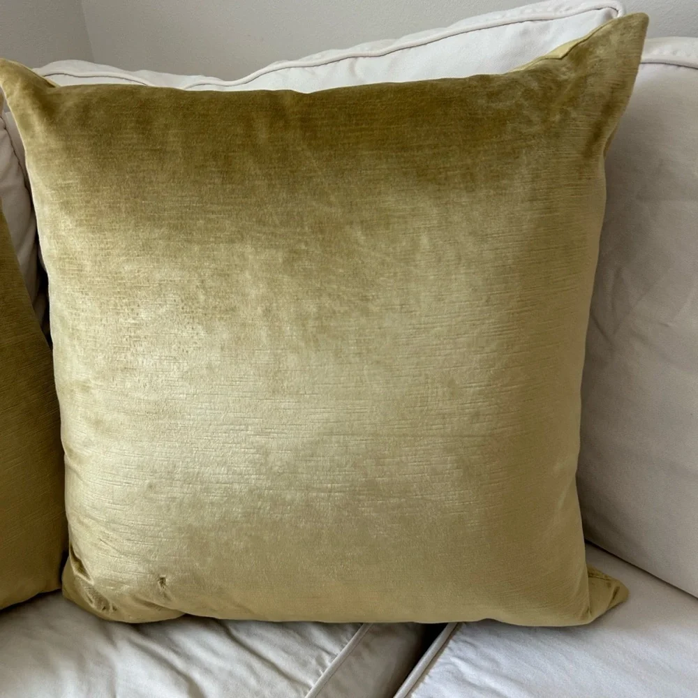 2 restoration hardware gold pillows
